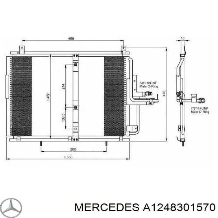 A1248301570 Mercedes condensador aire acondicionado