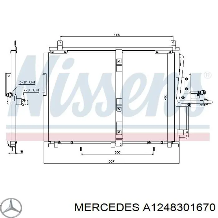 A1248301670 Mercedes condensador aire acondicionado