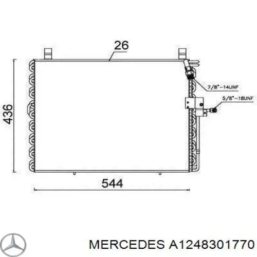 A1248301770 Mercedes condensador aire acondicionado