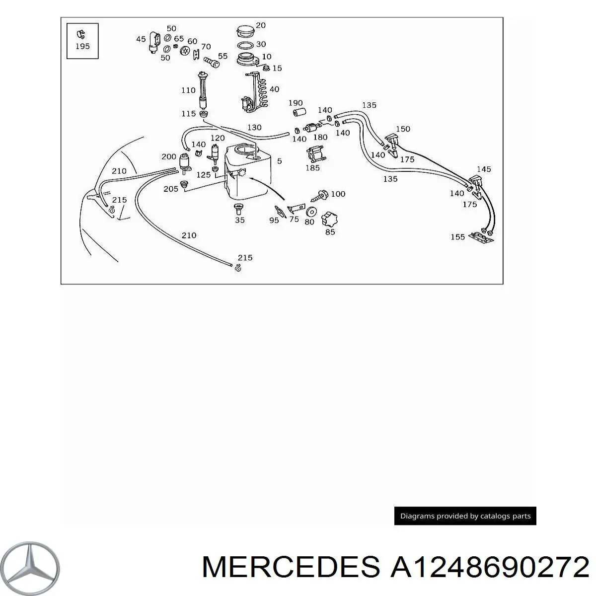 Comprar A1248690272 Mercedes Tapa de depósito de limpiaparabrisas