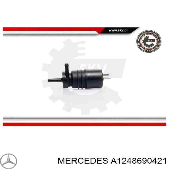 Comprar A1248690421 Mercedes Bomba de agua limpiaparabrisas, delantera