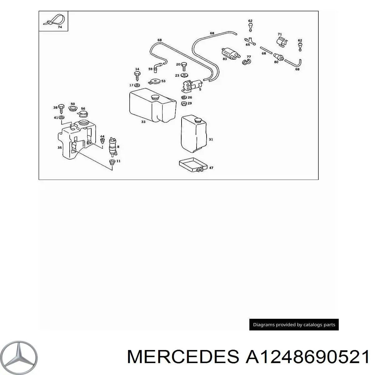 A1248690521 Mercedes bomba de limpiaparabrisas delantera