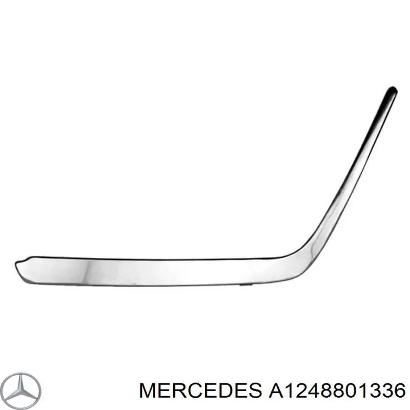 Listón embellecedor/protector, parachoque delantero izquierdo para Mercedes E (C124)