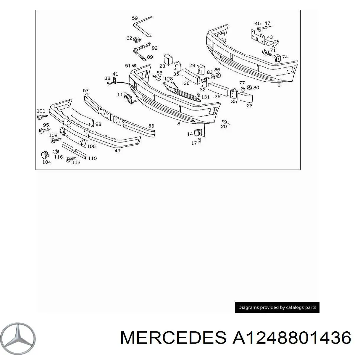 Comprar A1248801436 Mercedes Moldura derecha del parachoques delantero
