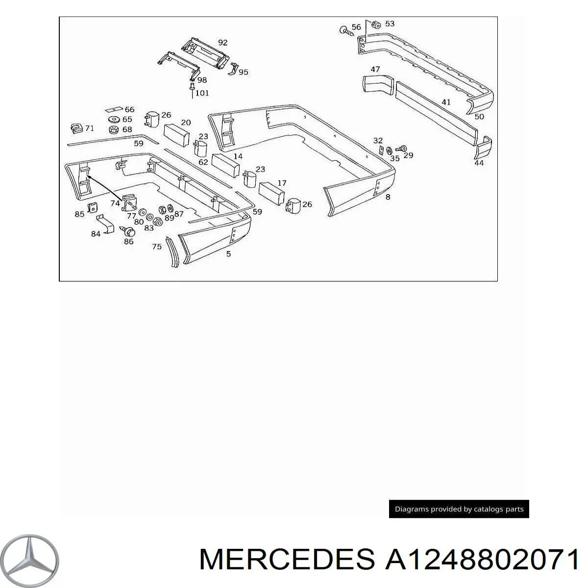 A1248802071 Mercedes parachoques trasero