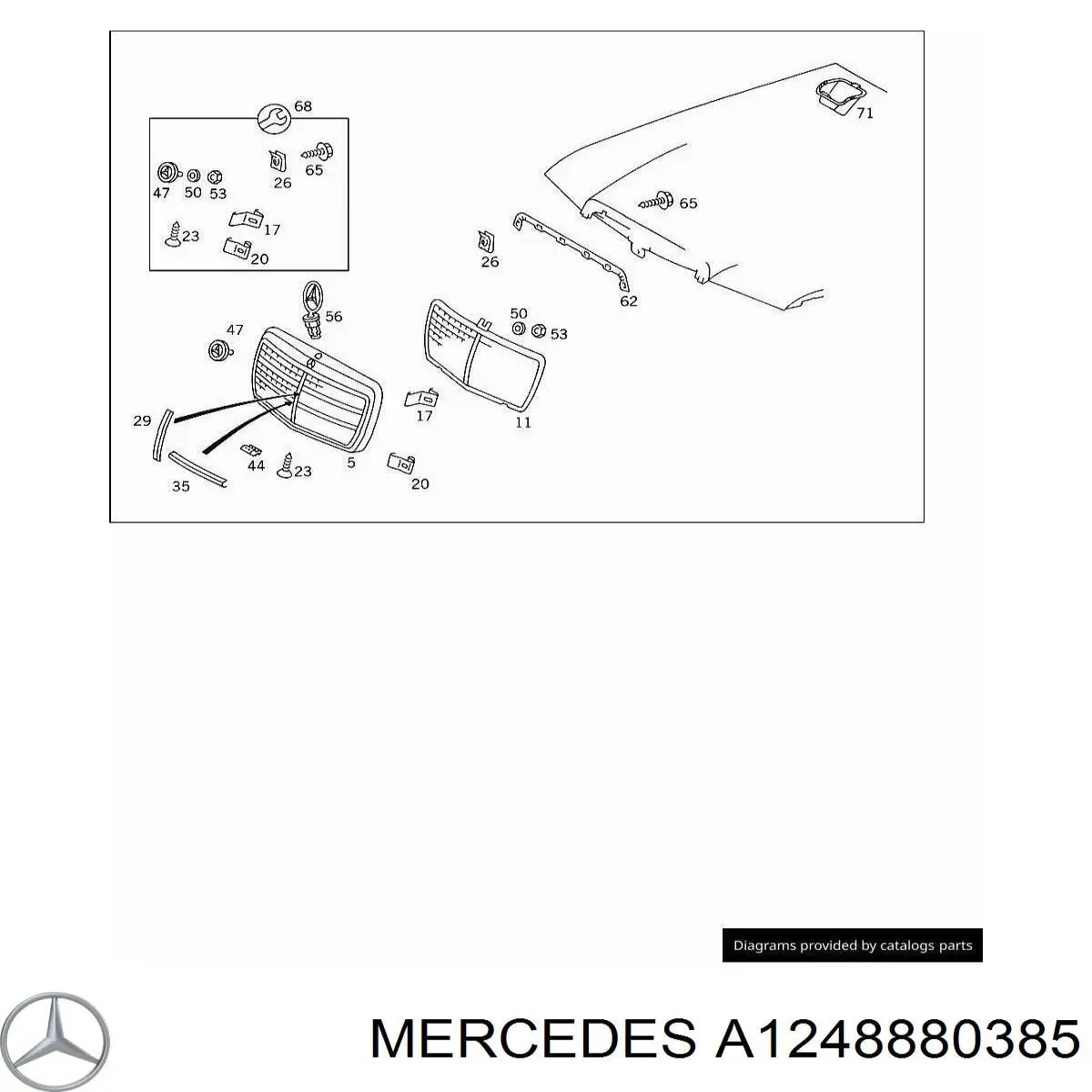 Rejilla delantera Mercedes A1248880385 precio, desde 79,69 EUR