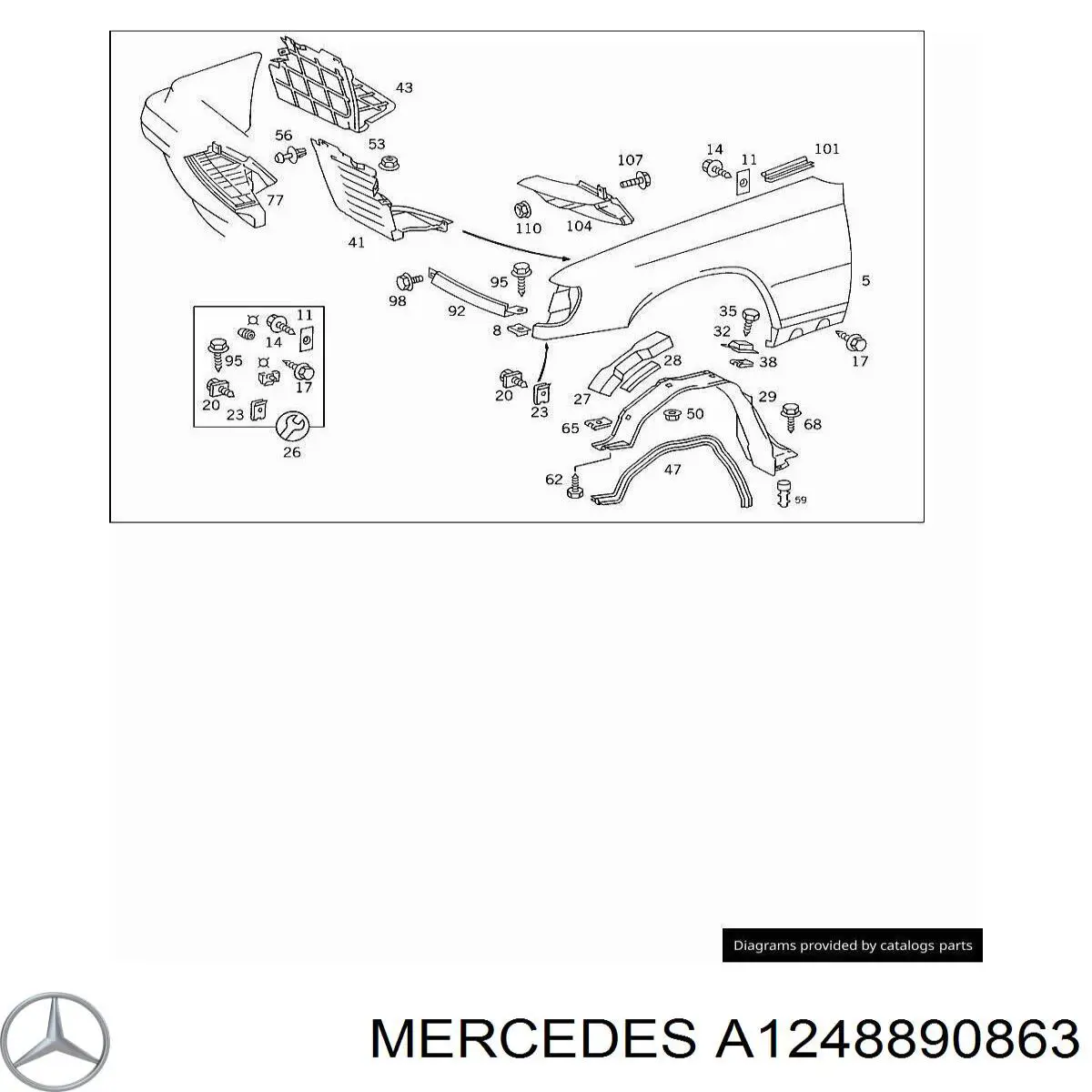  Mercedes A1248890863 precio, desde 24,99 EUR