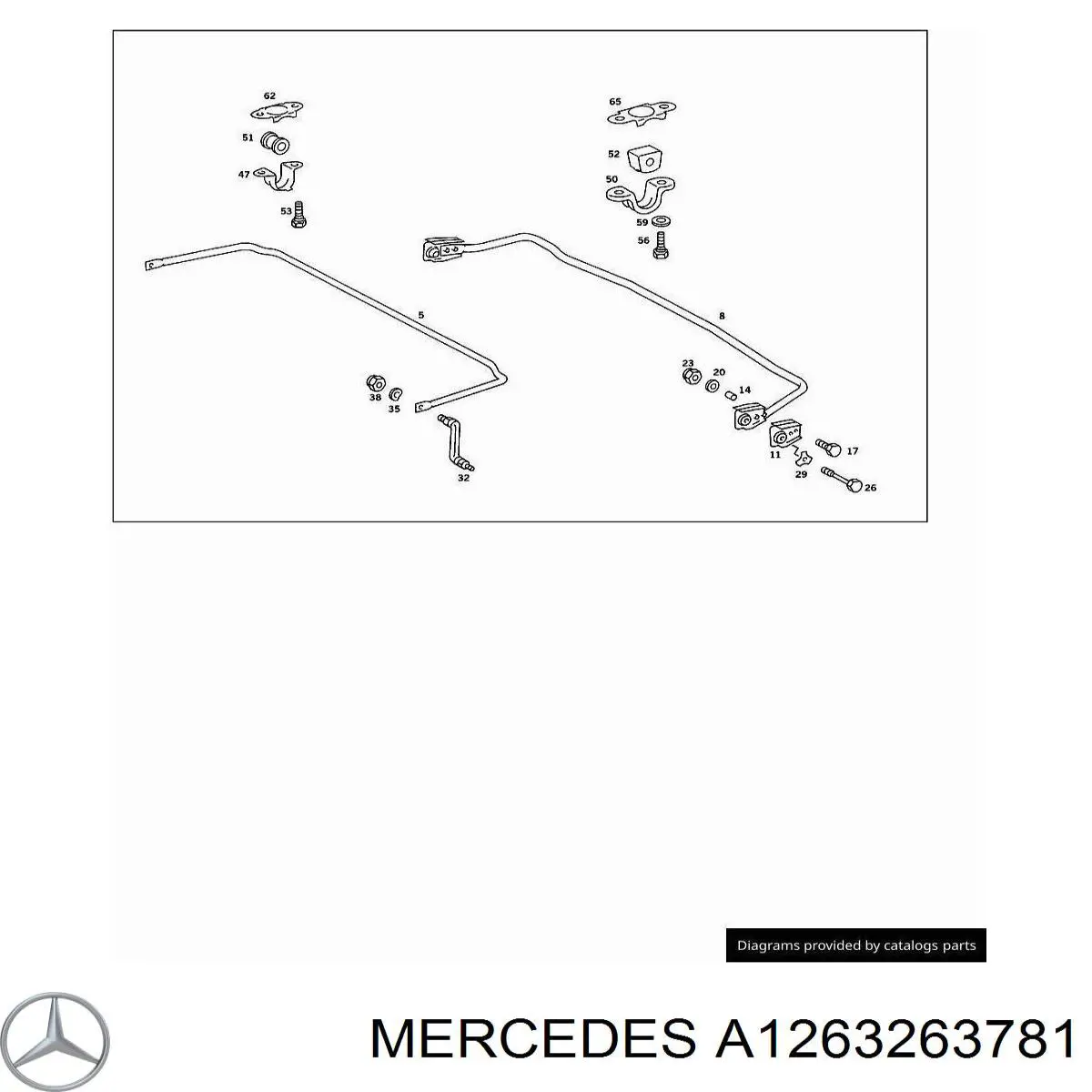 A1263263781 Mercedes casquillo de barra estabilizadora trasera