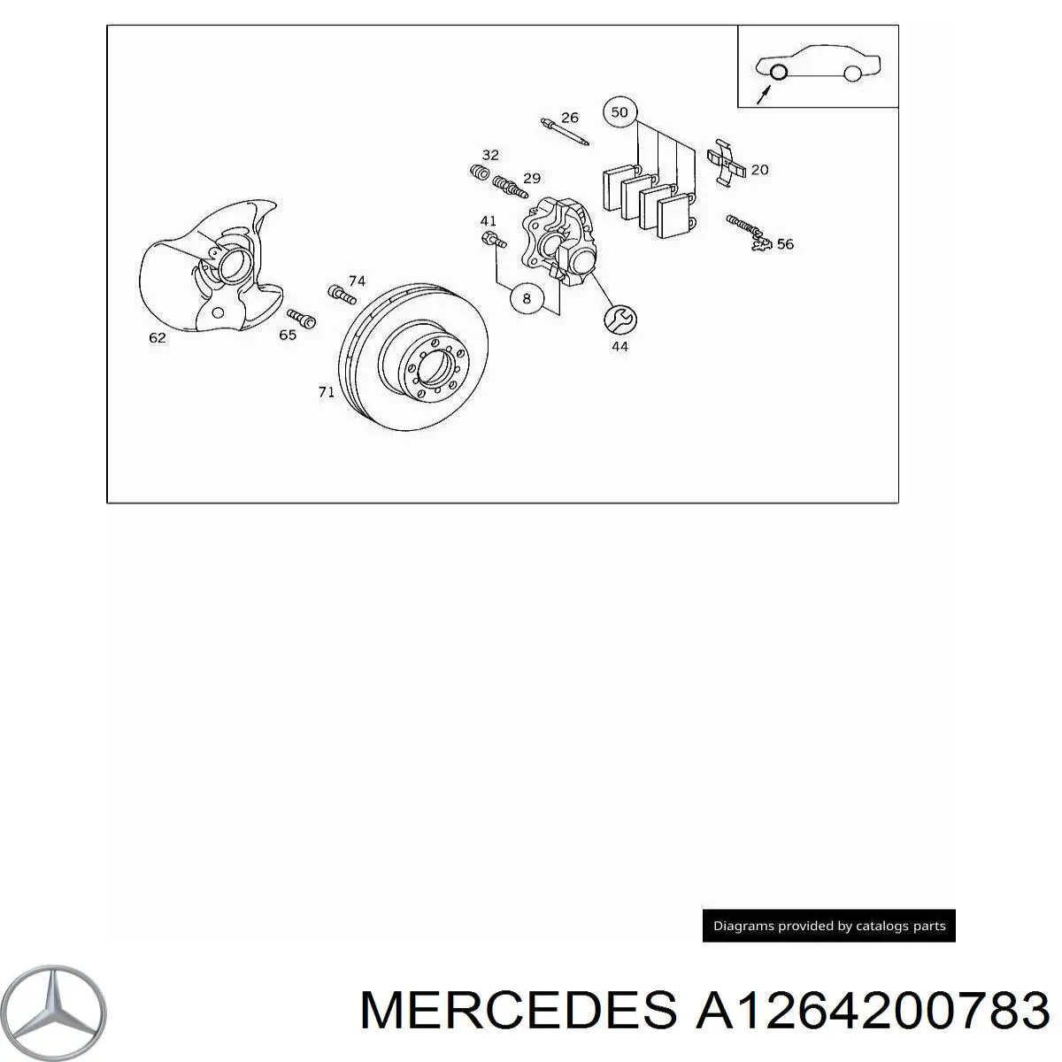 Comprar A1264200783 Mercedes Pinza de freno delantera derecha