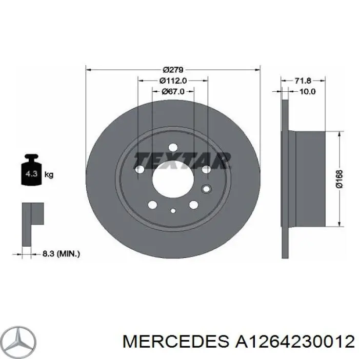 Frenos traseros Mercedes A1264230012
