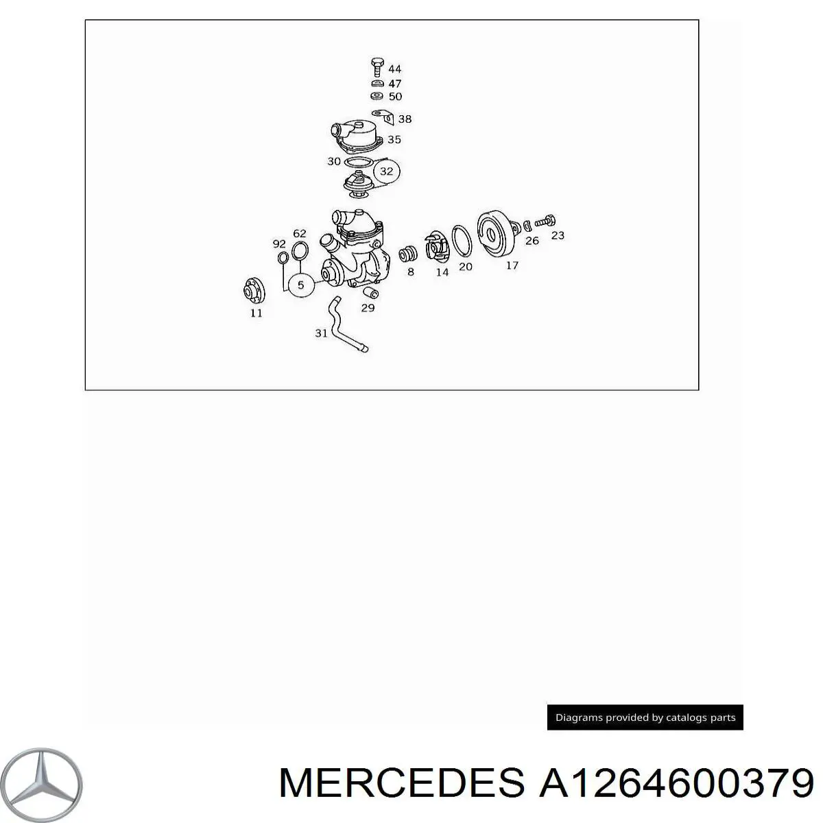 A1264600379 Mercedes polea, servobomba