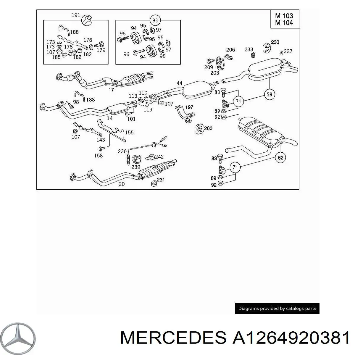 Anillo de la tubería de admisión del silenciador A1264920381 Mercedes