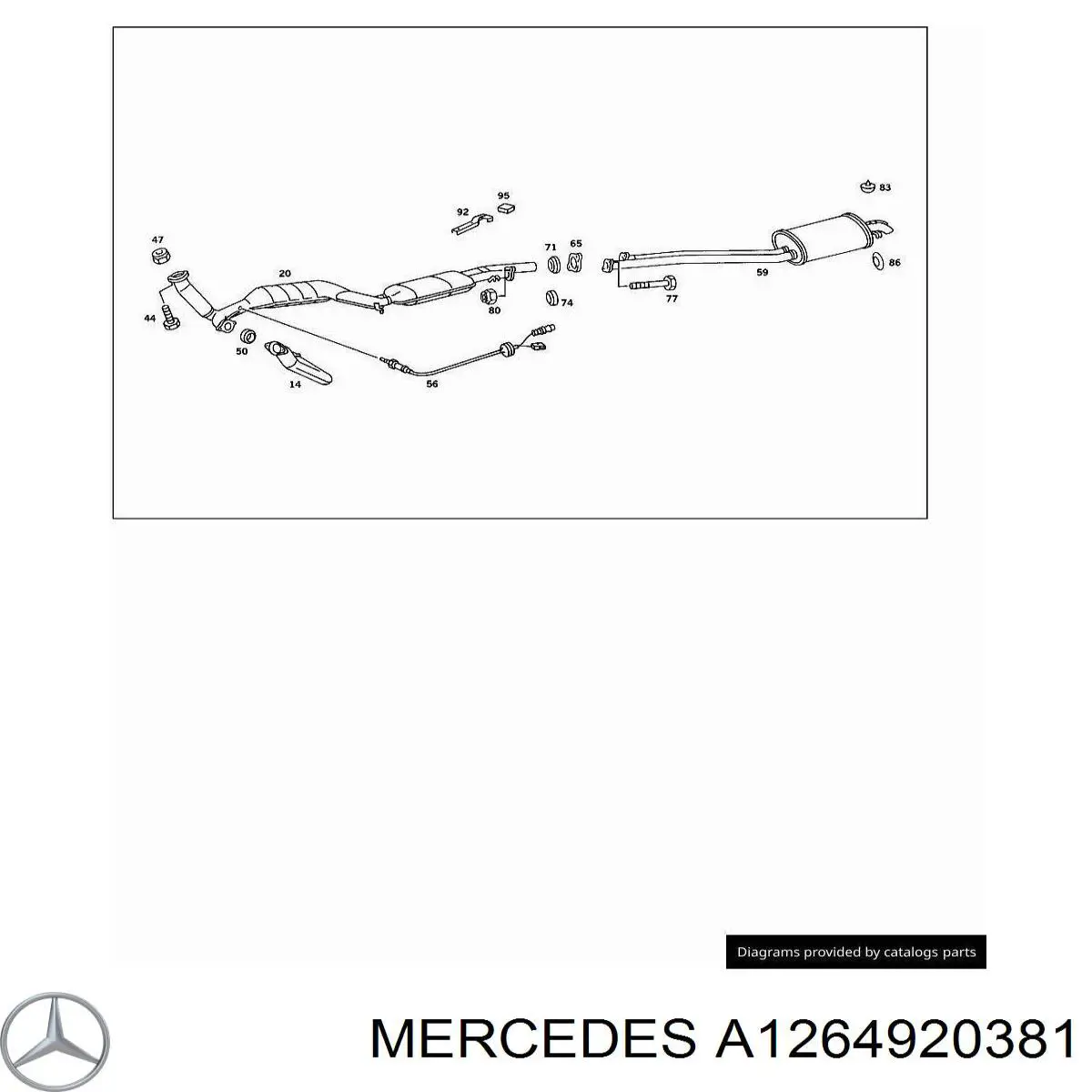 A1264920381 Mercedes junta, tubo de escape