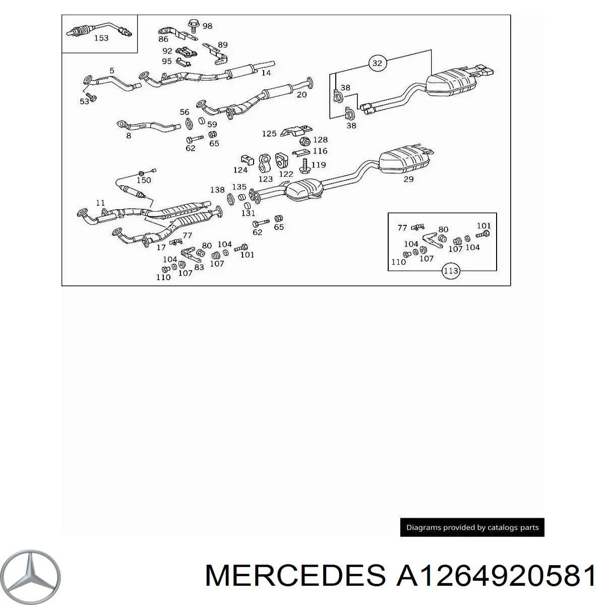 A1264920581 Mercedes juntas para silenciador