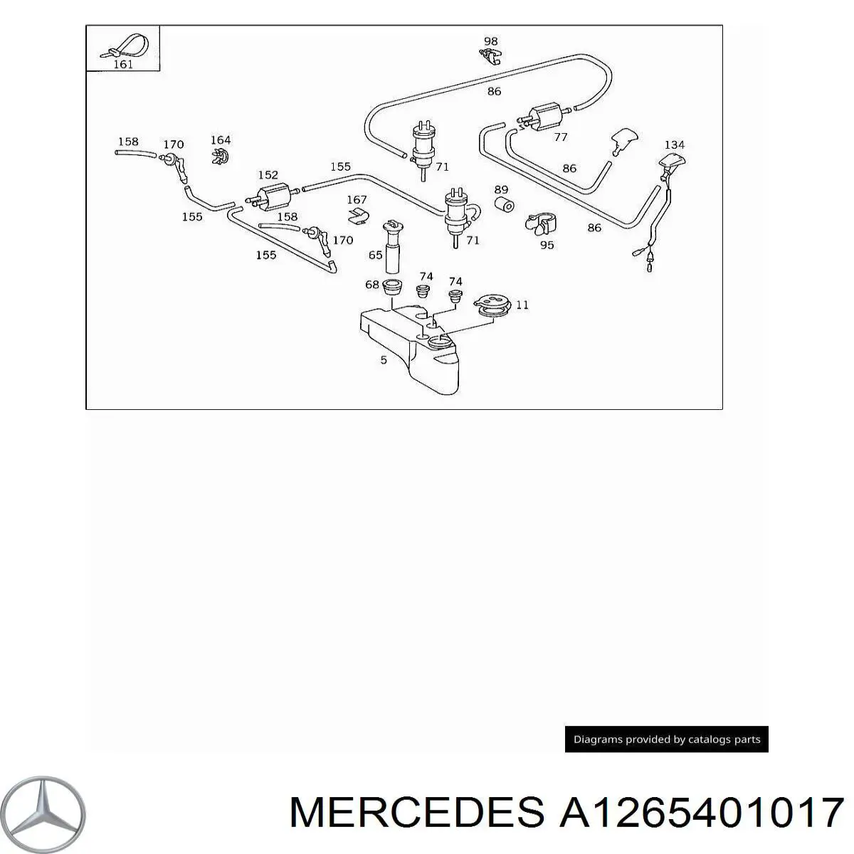 Comprar A1265401017 Mercedes Sensor de nivel del depósito de líquido limpiaparabrisas