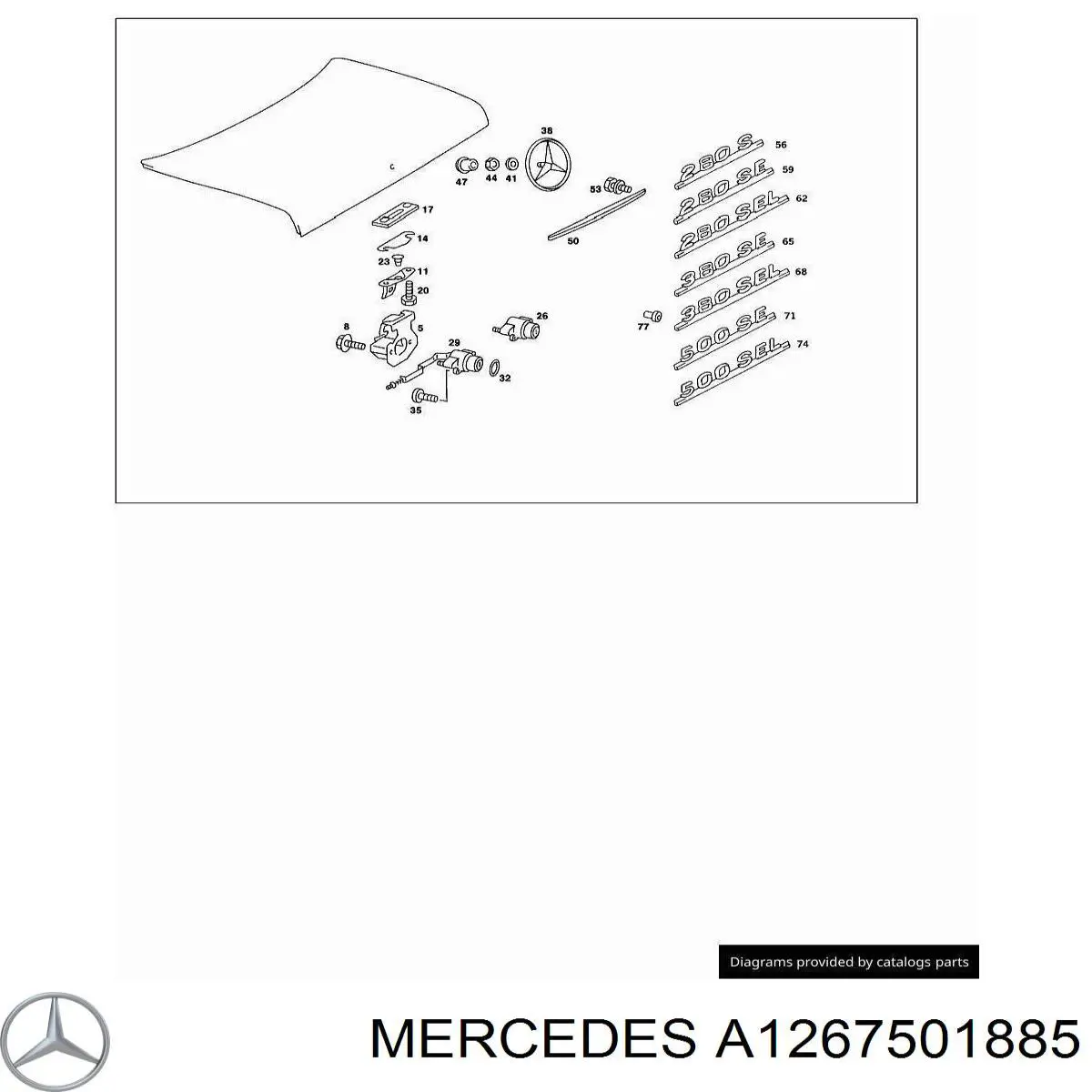 1267501885 Mercedes cerradura de maletero