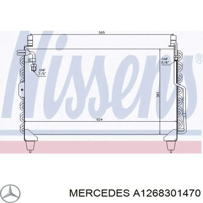 A1268301470 Mercedes Radiador de aire acondicionado