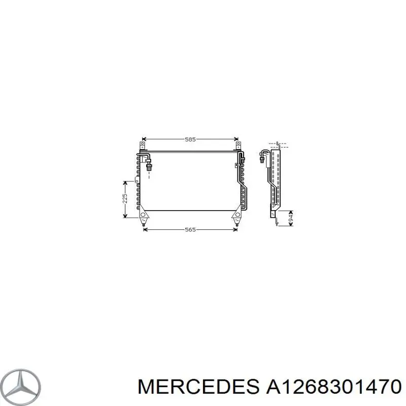 Aire acondicionado capacitor Mercedes A1268301470 precio, desde 122,27 EUR