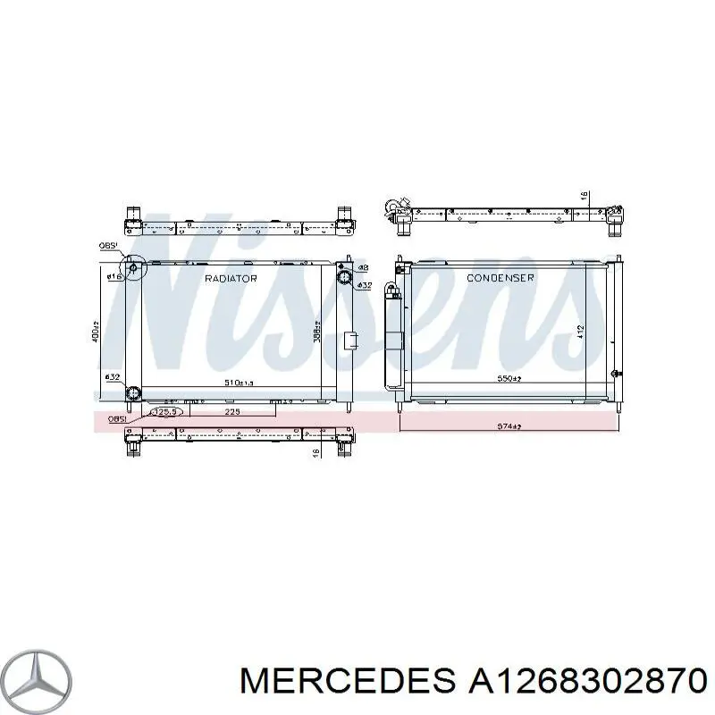 Comprar A1268302870 Mercedes Condensador de aire acondicionado