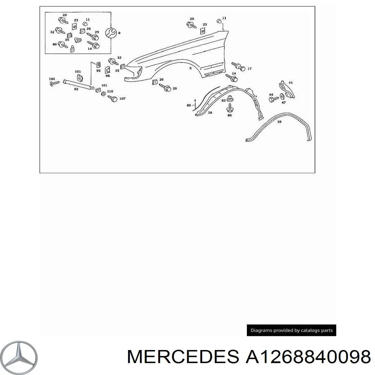  Mercedes A1268840098 precio, desde 37,22 EUR