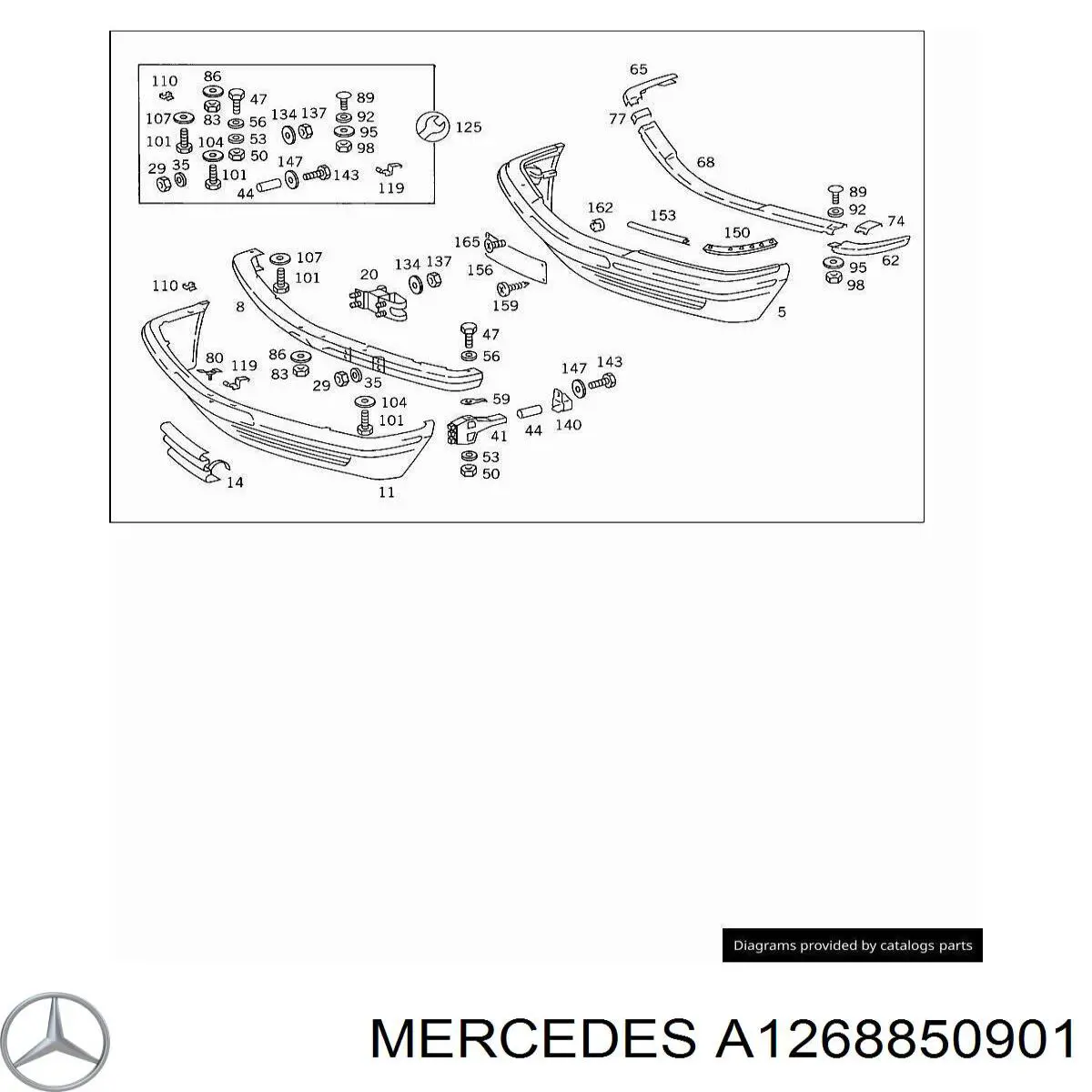 A1268850801 Mercedes Paragolpes delantero