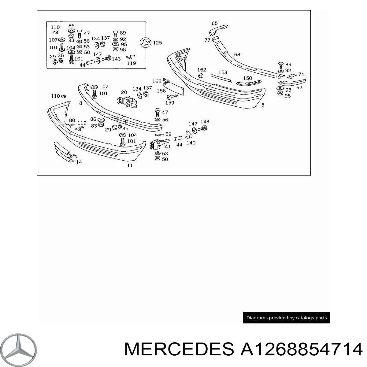 Soporte de parachoques delantero izquierdo Mercedes A1268854714 precio, desde  