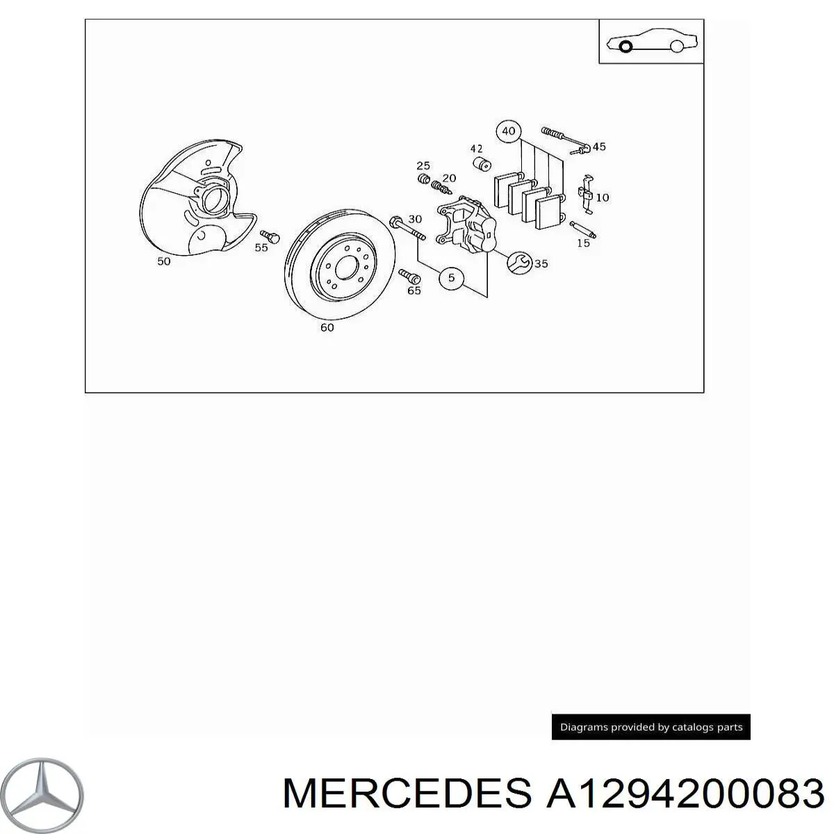 A1294200083 Mercedes pinza de freno trasero derecho