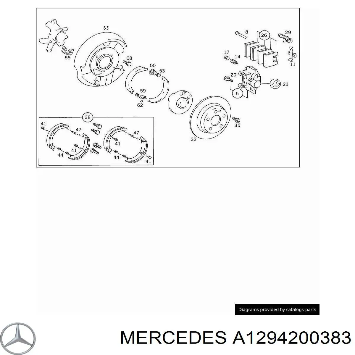Comprar A1294200383 Mercedes Pinza de freno trasera derecha