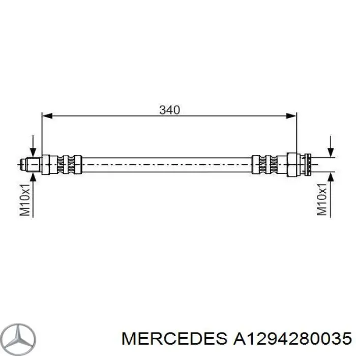 A1294280035 Mercedes latiguillo de freno delantero
