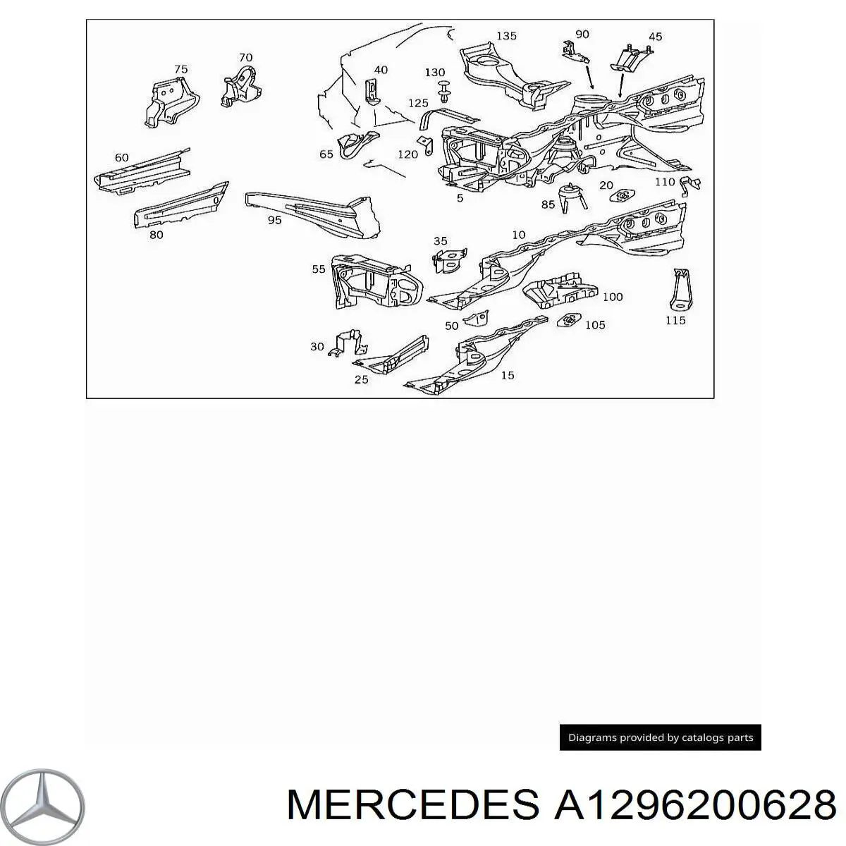 1296200628 Mercedes copa de soporte del resorte delantero