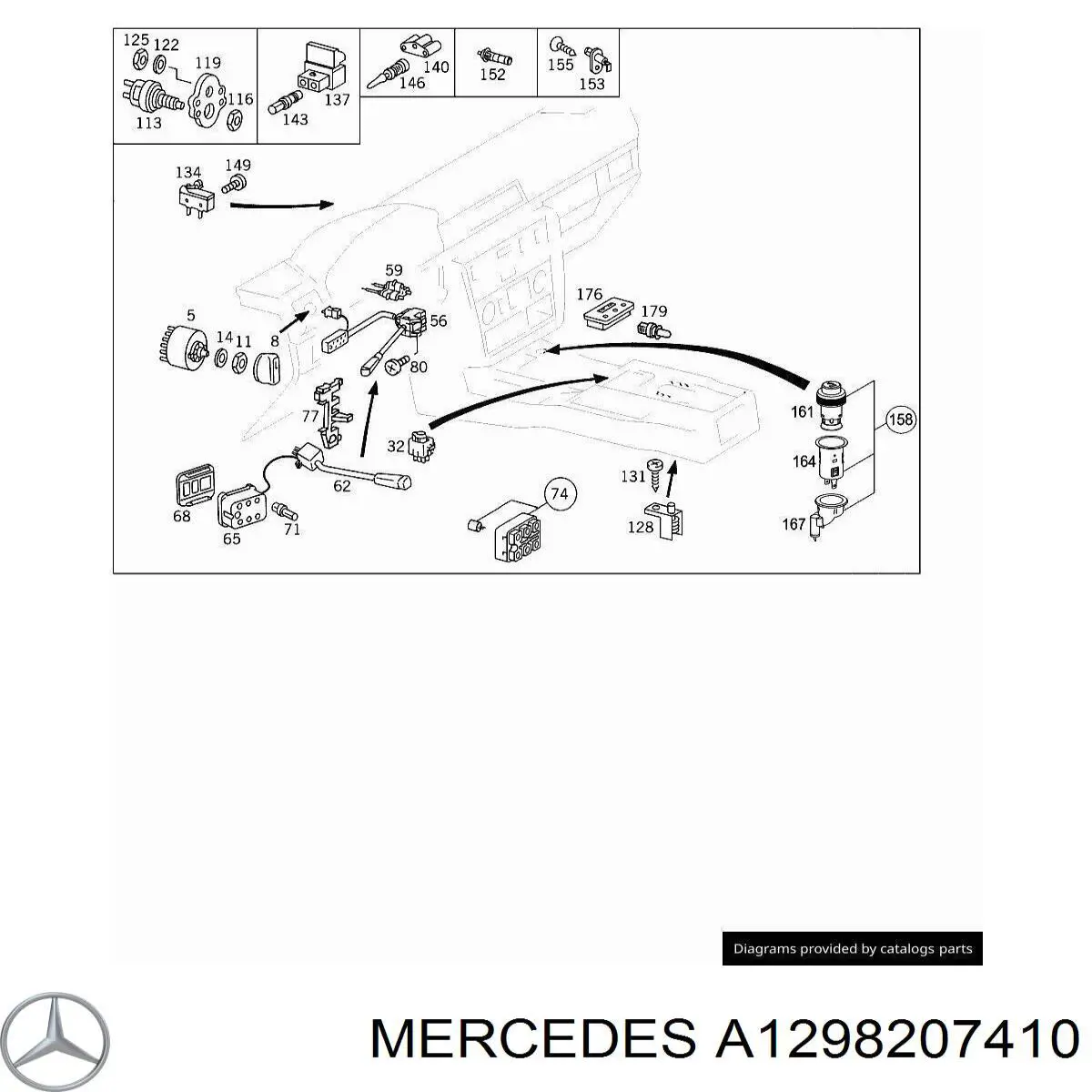 Botón de encendido de la calefacción de la luneta trasera Mercedes A1298207410 precio, desde 23,23 EUR