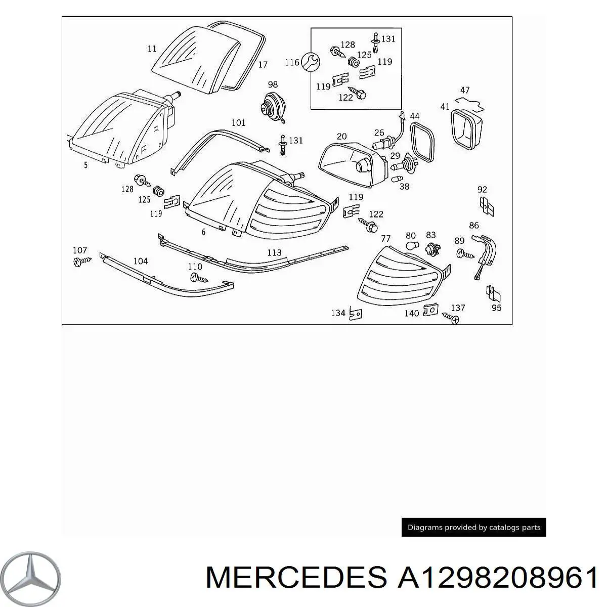 A1298208961 Mercedes faro izquierdo