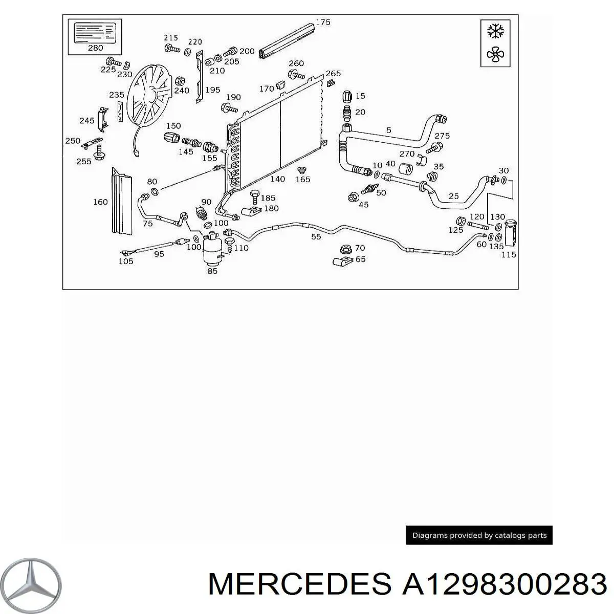 A1298300283 Mercedes receptor-secador del aire acondicionado