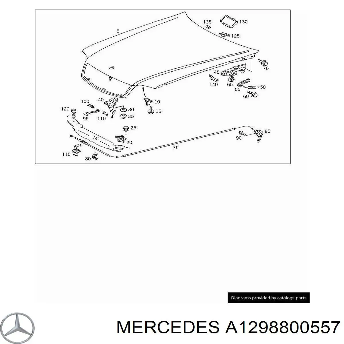 A1298800557 Mercedes capó