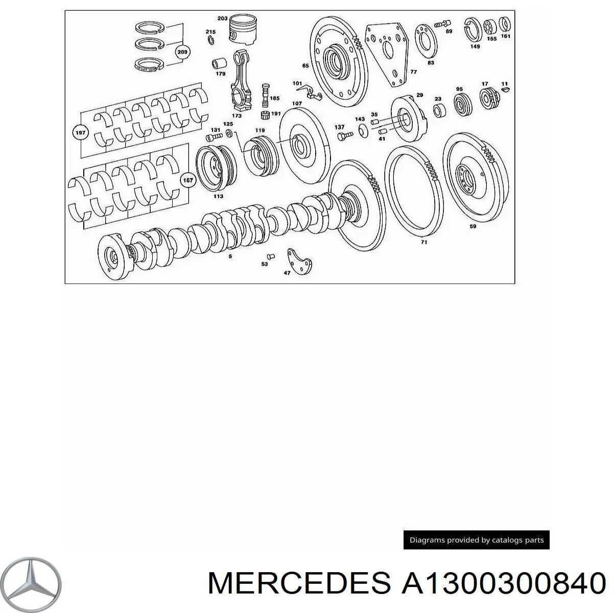 A1300300840 Mercedes juego de cojinetes de cigüeñal, cota de reparación +0,75 mm