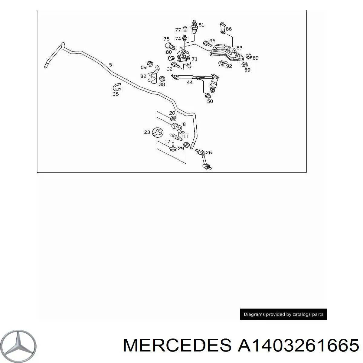 A1403261665 Mercedes estabilizador trasero