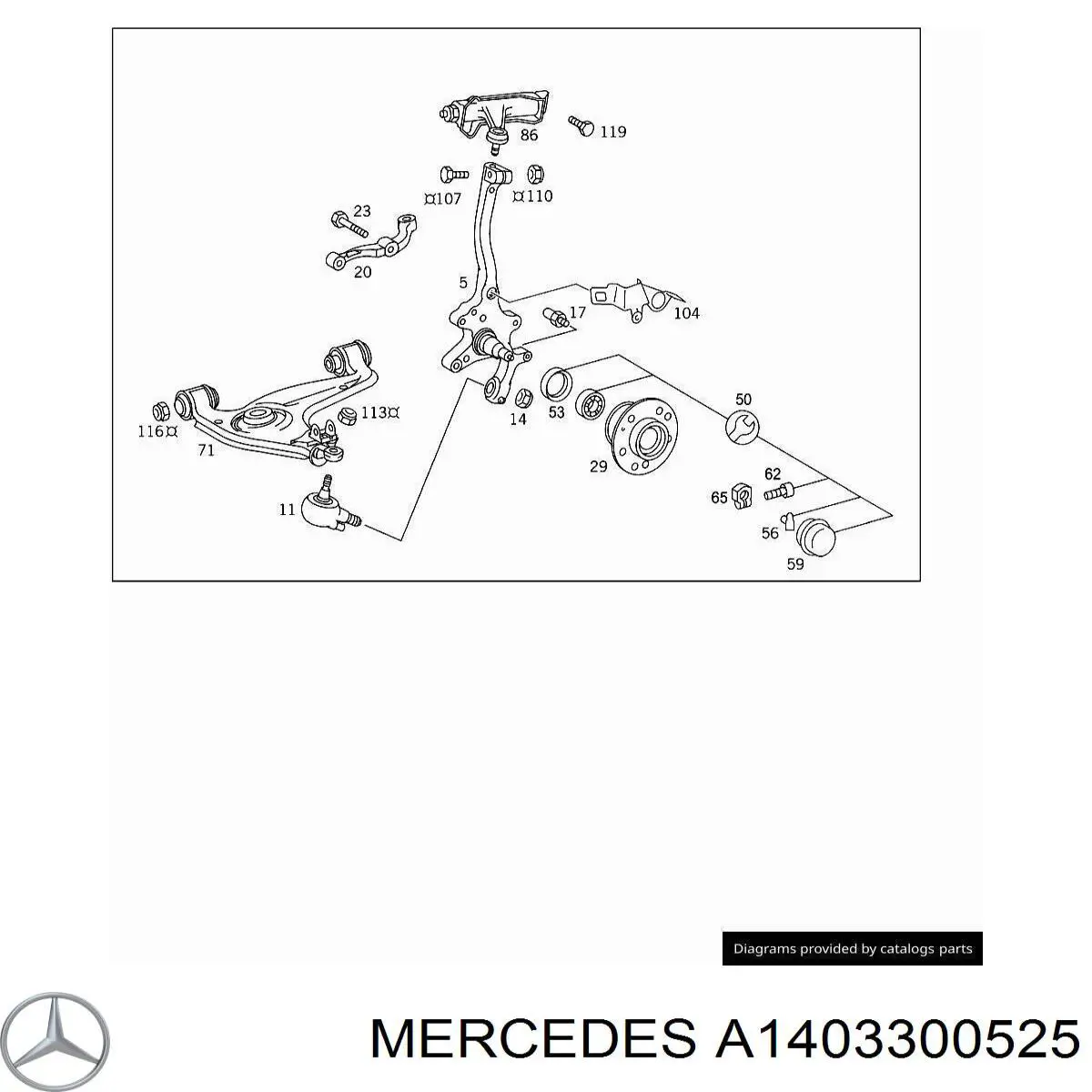 A1403300525 Mercedes cubo de rueda delantero