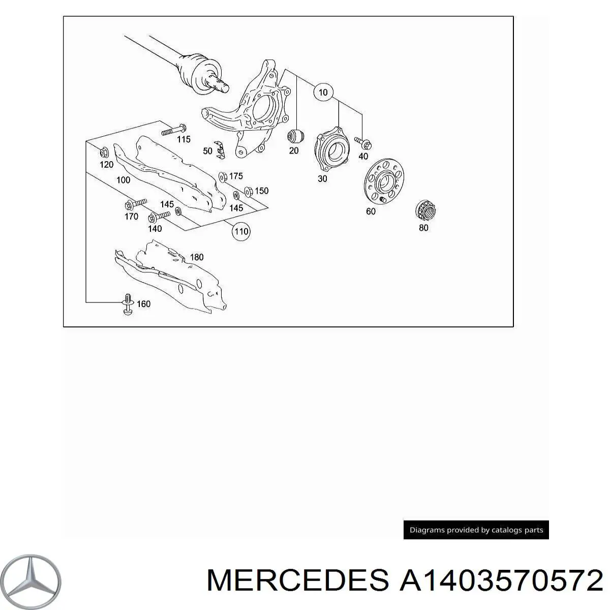 Tuerca del cubo de rueda trasera 0003531373 Mercedes
