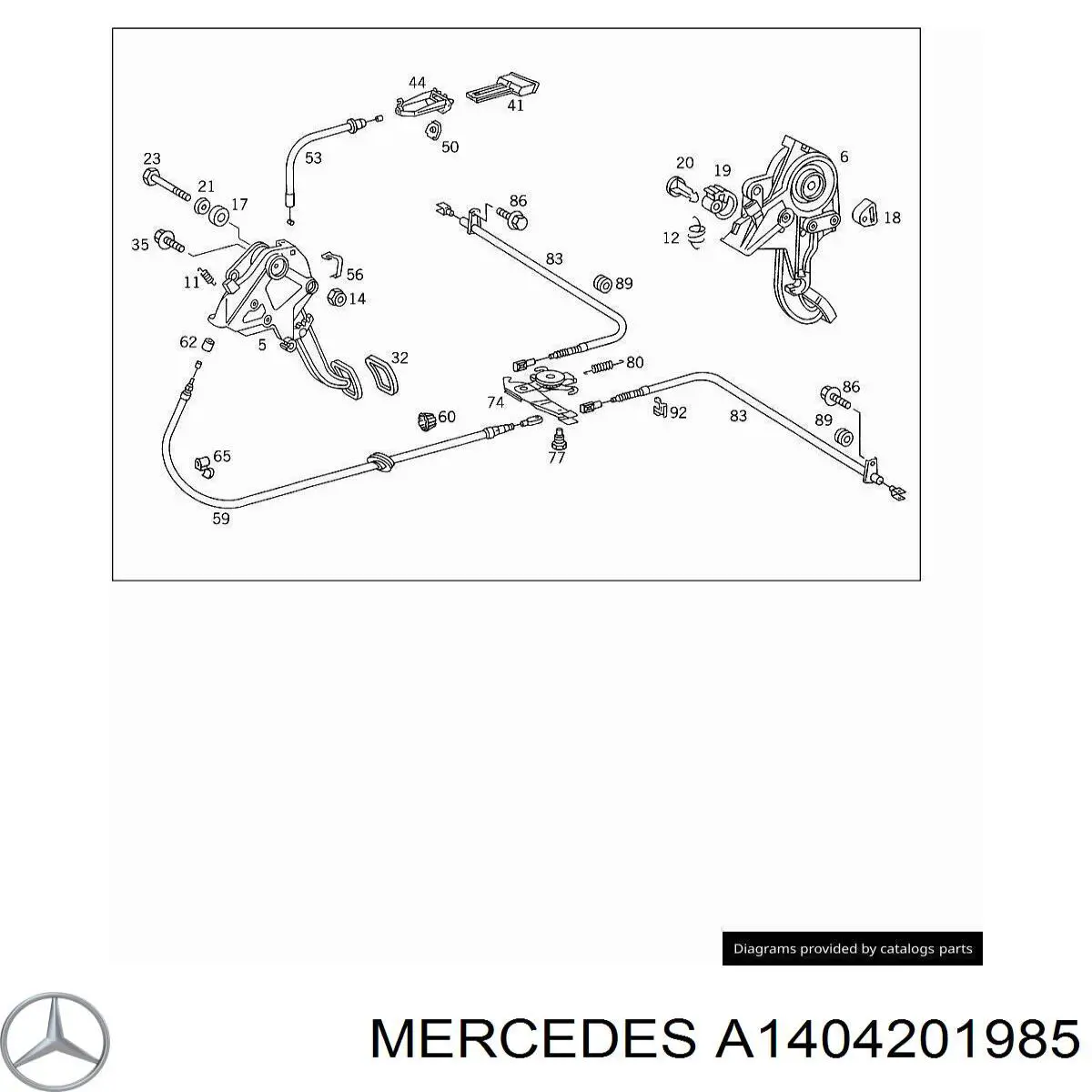 Cable de freno de mano trasero izquierdo para Mercedes S (W140)