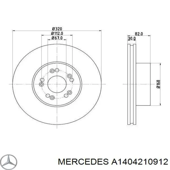 Disco de freno A1404210912 Mercedes