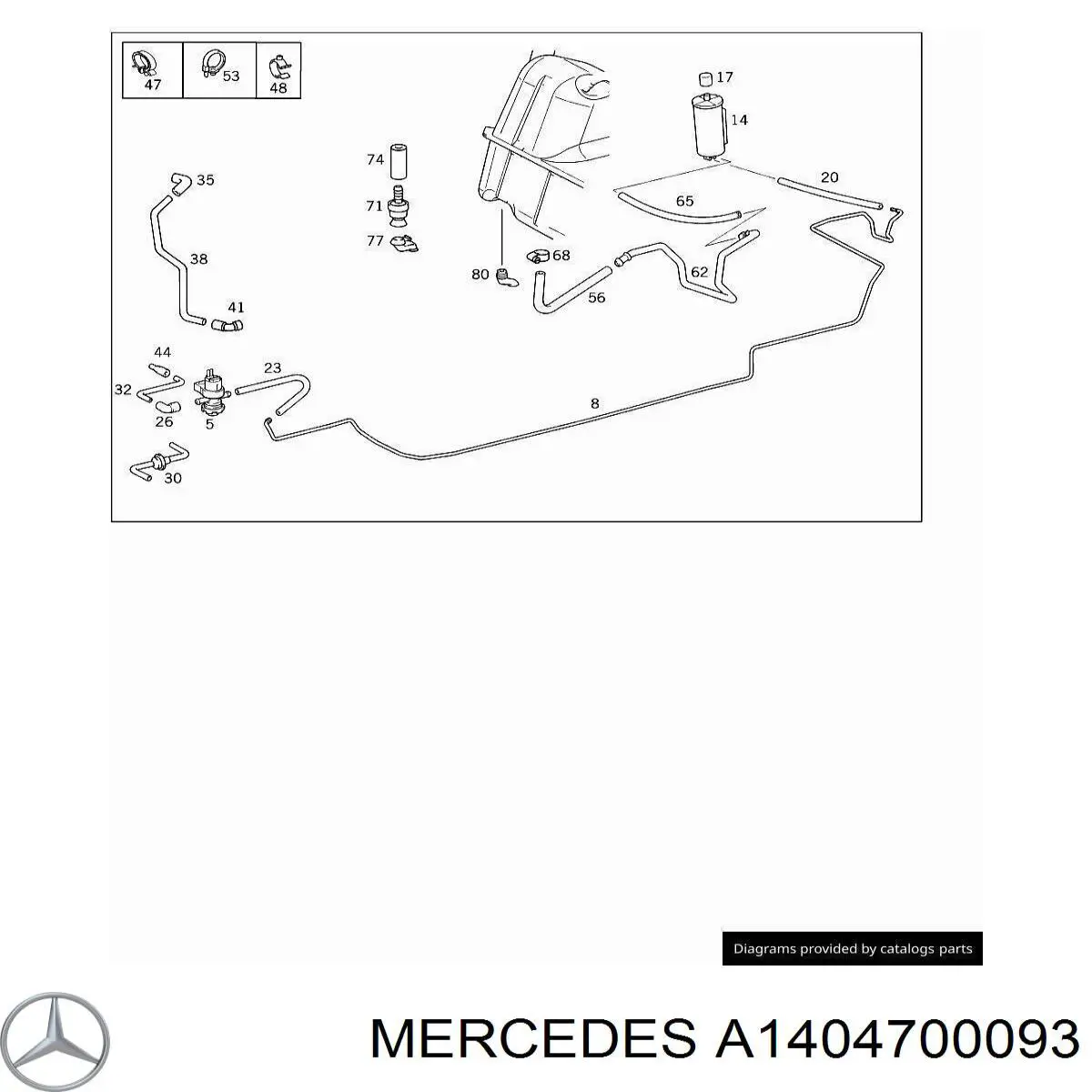 A1404700093 Mercedes valvula de adsorcion de vapor de combustible