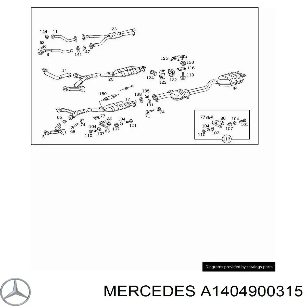 Silenciador trasero Mercedes A1404903021 precio, desde 841,69 EUR