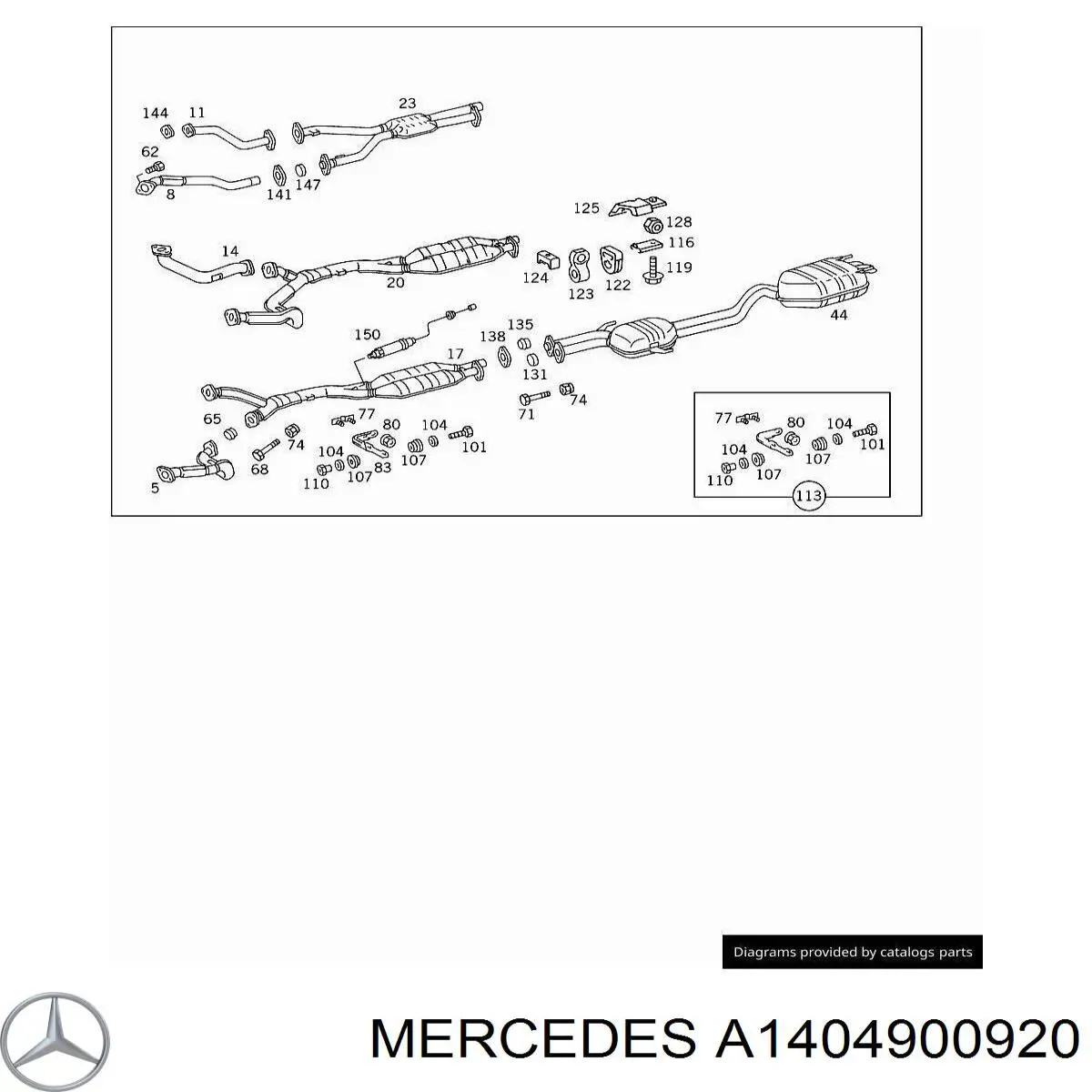 Comprar A1404900920 Mercedes Tubo colector de escape delantero izquierdo