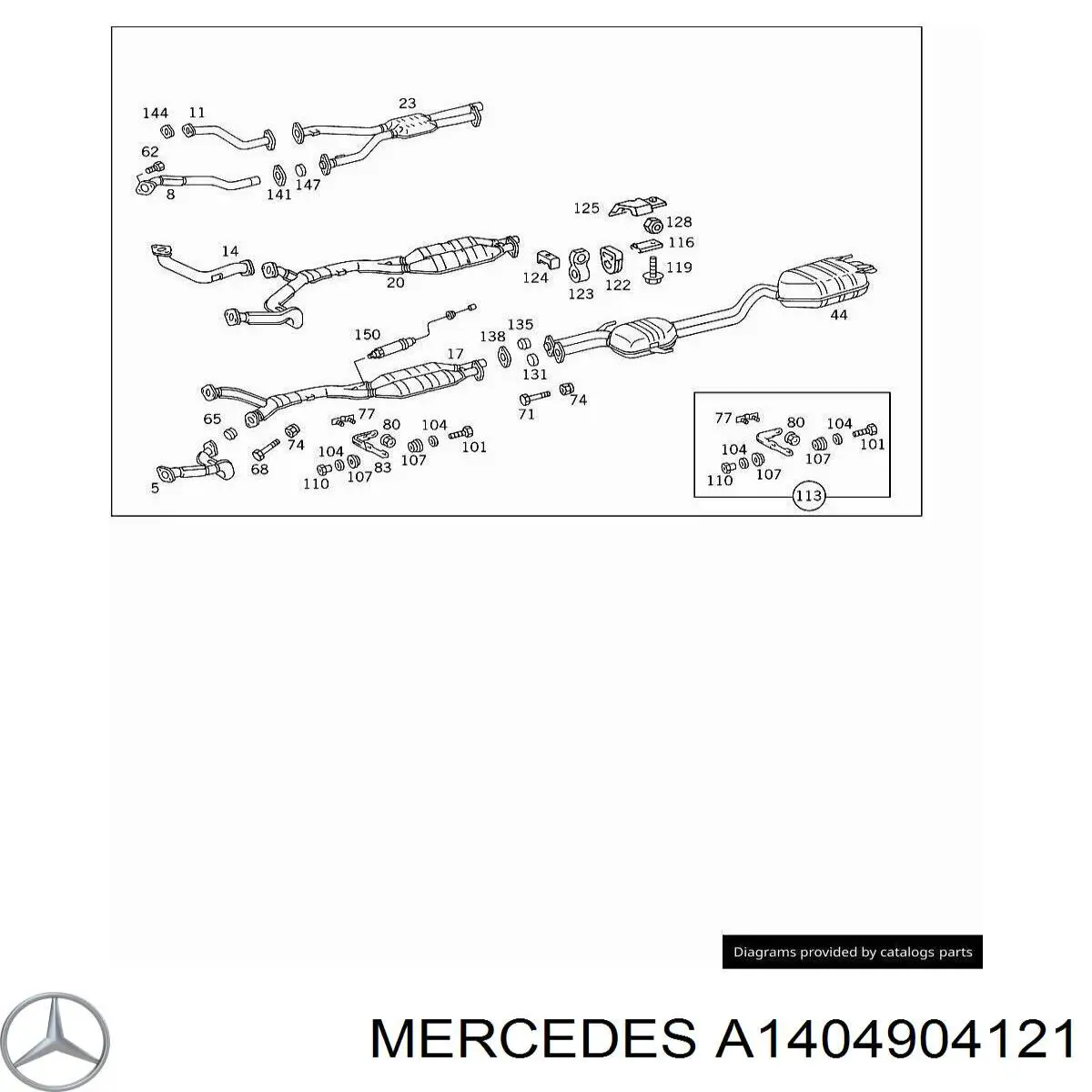 Silenciador trasero Mercedes A1404904121 precio, desde 2789,68 EUR