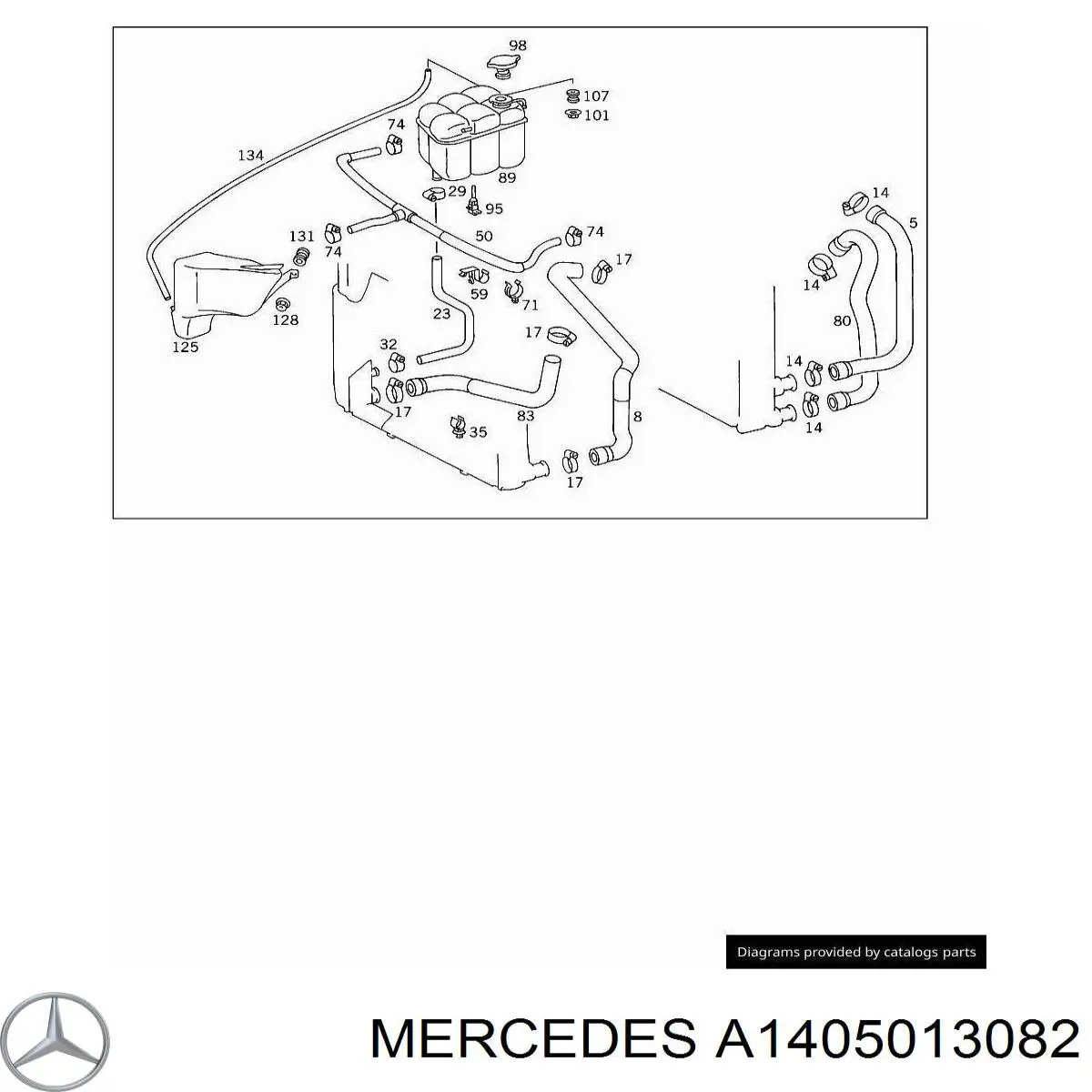 A1405013082 Mercedes Manguera inferior del radiador