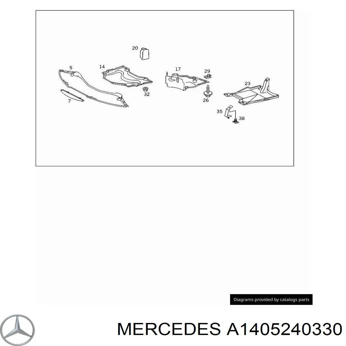 Protección delantera del motor Mercedes A1405240330 precio, desde 52,27 EUR