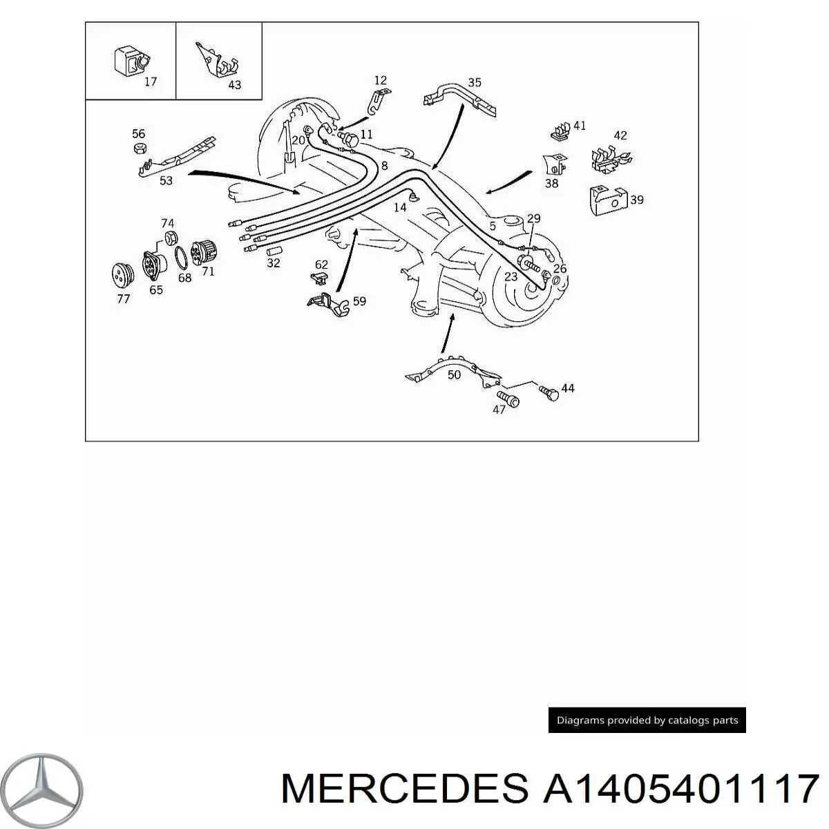 A1405401117 Mercedes sensor abs trasero izquierdo