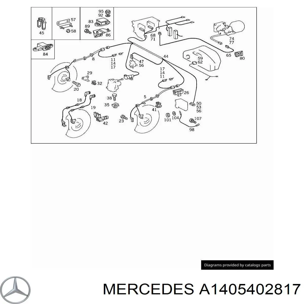A1405402817 Mercedes Sensor ABS delantero izquierdo