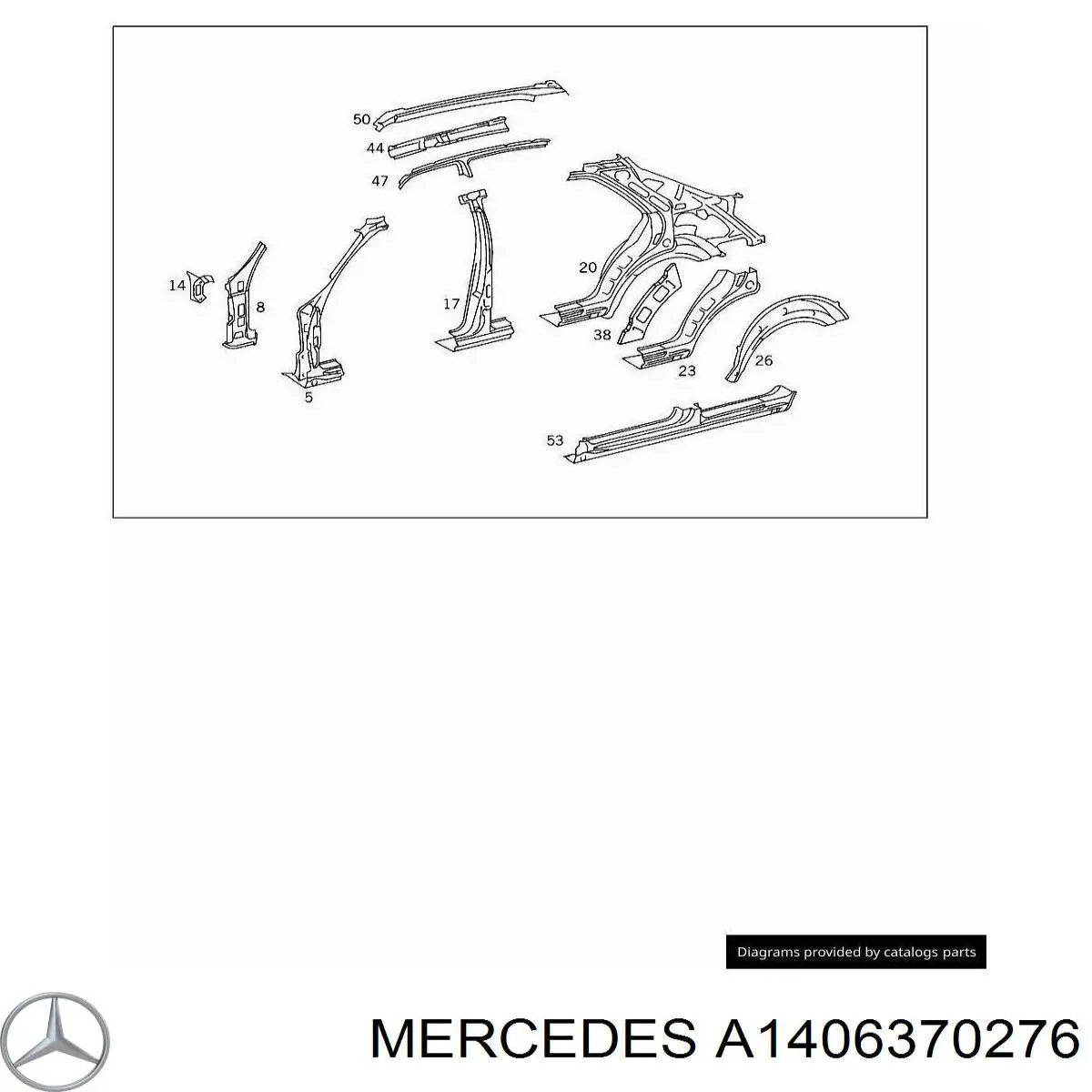 Arco de guardabarros trasero derecho Mercedes A1406370276 precio, desde 188,67 EUR