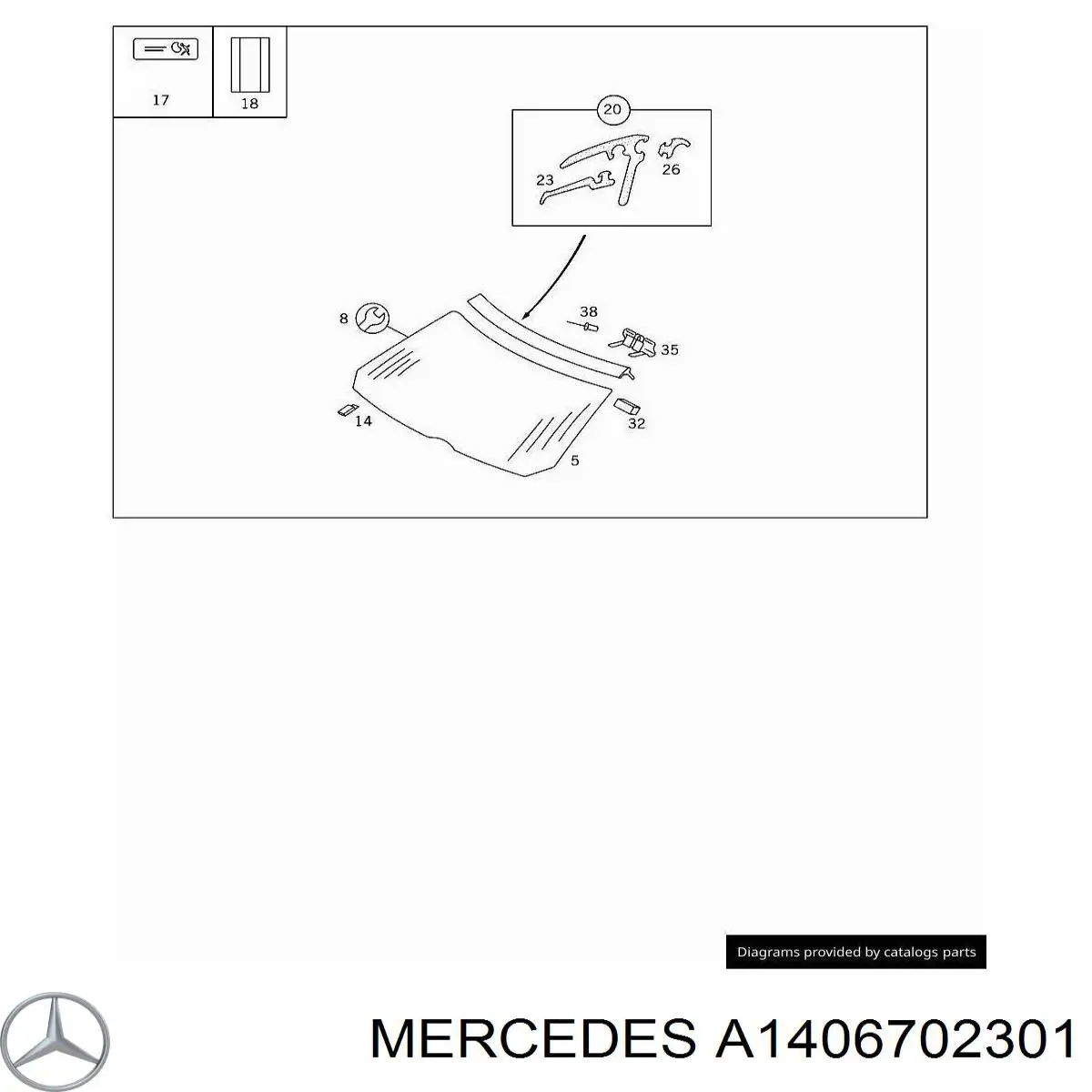 A1406713010 Mercedes parabrisas